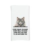 Nebelung Cat Every Snack You Make Flour Sack Kitchen Towel Funny Peeking Kitty Dish Cloth Housewarming Hostess Birthday Christmas Gift