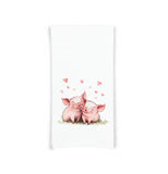 Piglets Flour Sack Cotton Tea Towel Valentine's Day Birthday Mother's Day Christmas Pig Lover Gift Idea