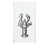 Lobster Flour Sack Kitchen Towel with Hanging Loop - Seafood Lover Dish Cloth Housewarming Hostess Mothers Day