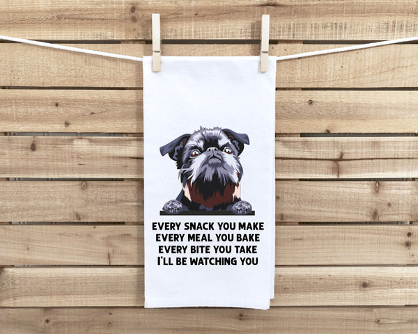 Brussels Griffon Every Snack You Make Kitchen Towel Funny Cute 100% Cotton Flour Sack Tea Towels Birthday Mother's Day Gift Idea