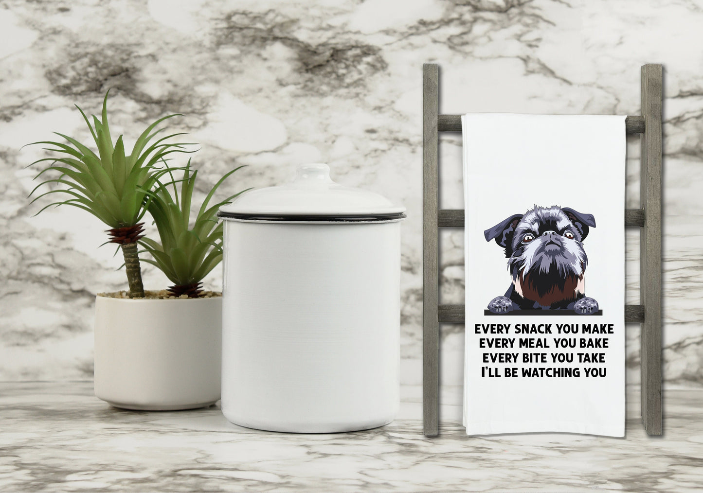 Brussels Griffon Every Snack You Make Kitchen Towel Funny Cute 100% Cotton Flour Sack Tea Towels Birthday Mother's Day Gift Idea