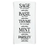 Sage Basil Thyme Mint Parsley Herbs Flour Sack Kitchen Towel with Hanging Loop - Tea Towel Housewarming Hostess Mothers Day Gift Idea
