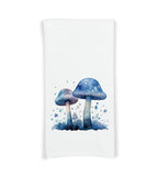 Midnight Blue Mushrooms Set of 3 Flour Sack Kitchen Tea Hand Towels Fall Autumn Home Decor Mushroom Lover