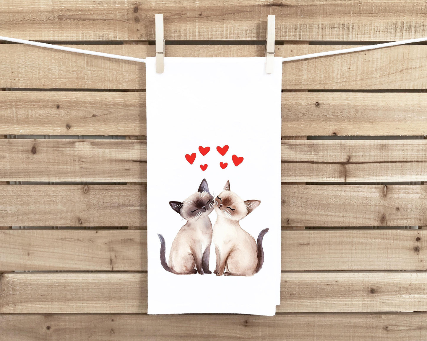 Two Siamese Cats Every Snack You Make Flour Sack Kitchen Towel Funny Peeking Kitty Dish Cloth Birthday Christmas Valentine's Day Gift