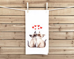 Two Siamese Cats Every Snack You Make Flour Sack Kitchen Towel Funny Peeking Kitty Dish Cloth Birthday Christmas Valentine's Day Gift