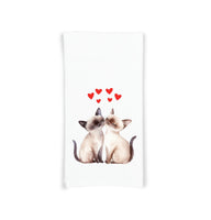 Two Siamese Cats Every Snack You Make Flour Sack Kitchen Towel Funny Peeking Kitty Dish Cloth Birthday Christmas Valentine's Day Gift