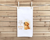 It's Not Dog Hair It's Golden Glitter Golden Retriever Flour Sack Kitchen Towel Peeking Dog Dish Cloth Hostess Birthday Christmas Gift
