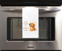 It's Not Dog Hair It's Golden Glitter Golden Retriever Flour Sack Kitchen Towel Peeking Dog Dish Cloth Hostess Birthday Christmas Gift