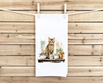 Bengal Cat in the Kitchen Flour Sack Kitchen Towel Kitty Dish Cloth Housewarming Hostess Birthday Christmas Gift