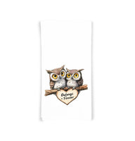 Owlways and Forever Owl Tea Towel, 27x27 Flour Sack Hand Towel, Valentine's Day Birthday Mother's Day Christmas Gift Idea for Owl Lover