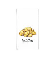 Pasta Kitchen Towel Set of 8 - Penne, Ravioli, Rigatoni, Linguini, Farfalle, Fusilli, Tortellini and Spaghetti, Gift Idea for Pasta Lover