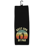 Opa the Man the Myth the Golf Legend and Best Opa by Par Set of 2 Tri-fold Golf Towel w/ Clip 100% Microfiber Waffle Weave Gift for Men