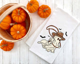 Set of 2 Western Halloween Hand Towels Ghost and Pumpkin with Cowboy Hat Flour Sack Kitchen Tea Towels Fall Home Decor for Women Men