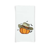 Set of 2 Western Halloween Hand Towels Ghost and Pumpkin with Cowboy Hat Flour Sack Kitchen Tea Towels Fall Home Decor for Women Men