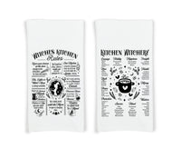 Witches Kitchen Rules and Kitchen Witchery Flour Sack Kitchen Towels Witch Birthday Christmas Housewarming Hostess Halloween Witchy Gift