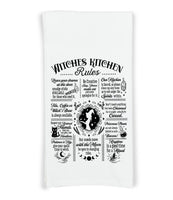 Witches Kitchen Rules and Kitchen Witchery Flour Sack Kitchen Towels Witch Birthday Christmas Housewarming Hostess Halloween Witchy Gift