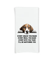 Every Snack You Make Every Meal Beagle Flour Sack Kitchen Towel Funny Peeking Dog Dish Cloth Housewarming Hostess Birthday Christmas Gift