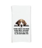 Every Snack You Make Every Meal Beagle Flour Sack Kitchen Towel Funny Peeking Dog Dish Cloth Housewarming Hostess Birthday Christmas Gift