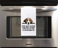 Every Snack You Make Every Meal Beagle Flour Sack Kitchen Towel Funny Peeking Dog Dish Cloth Housewarming Hostess Birthday Christmas Gift