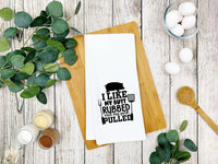 I Like My Butt Rubbed and My Pork Pulled Funny Grilling Kitchen Towel BBQ Grill Cook Birthday Father's Day Christmas Gift for Men Dad Him