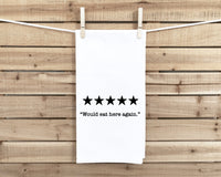Five Stars Would Eat Here Again and Poop Here Again Set of 2 hand Towels Funny Cute Home Decor Housewarming Hostess Gift Idea for Women Men