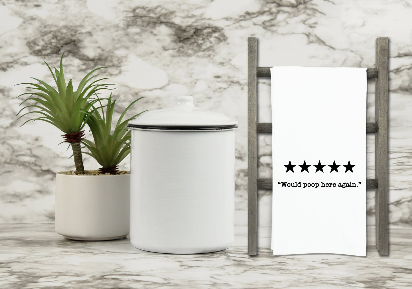 Five Stars Would Eat Here Again and Poop Here Again Set of 2 hand Towels Funny Cute Home Decor Housewarming Hostess Gift Idea for Women Men