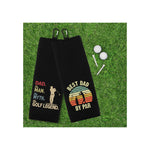 Dad the Man the Myth the Golf Legend and Best Dad by Par Set of 2 Tri-fold Golf Towel with Clip 100% Microfiber Waffle Weave Gift for Men