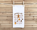 Gingerbread Men Recipe Flour Sack Towel with Hanging Loop Cute Festive Dish Hand Kitchen Decor Holiday Christmas Decorations Gift for Women