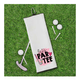 Set of 2 Golf Towels - Let's Par Tee - Every Day Is a Good Day for Golf - Tri-fold 100% Microfiber Waffle Weave with Clip Gift for Women