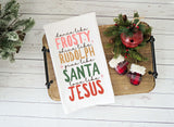 Dance Like Frosty Shine Like Rudolph Give Like Santa Love Like Jesus Funny Cute Flour Sack Kitchen Towel Christmas Home Decor Decorations