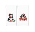 Bernese Mountain Dog Christmas Set of 2 Flour Sack Kitchen Towel Seasonal Holiday Birthday Christmas Gift for Berner Lovers