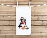 Bernese Mountain Dog Christmas Set of 2 Flour Sack Kitchen Towel Seasonal Holiday Birthday Christmas Gift for Berner Lovers