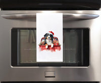 Bernese Mountain Dog Christmas Set of 2 Flour Sack Kitchen Towel Seasonal Holiday Birthday Christmas Gift for Berner Lovers