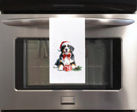 Bernese Mountain Dog Christmas Set of 2 Flour Sack Kitchen Towel Seasonal Holiday Birthday Christmas Gift for Berner Lovers