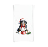 Bernese Mountain Dog Christmas Set of 2 Flour Sack Kitchen Towel Seasonal Holiday Birthday Christmas Gift for Berner Lovers