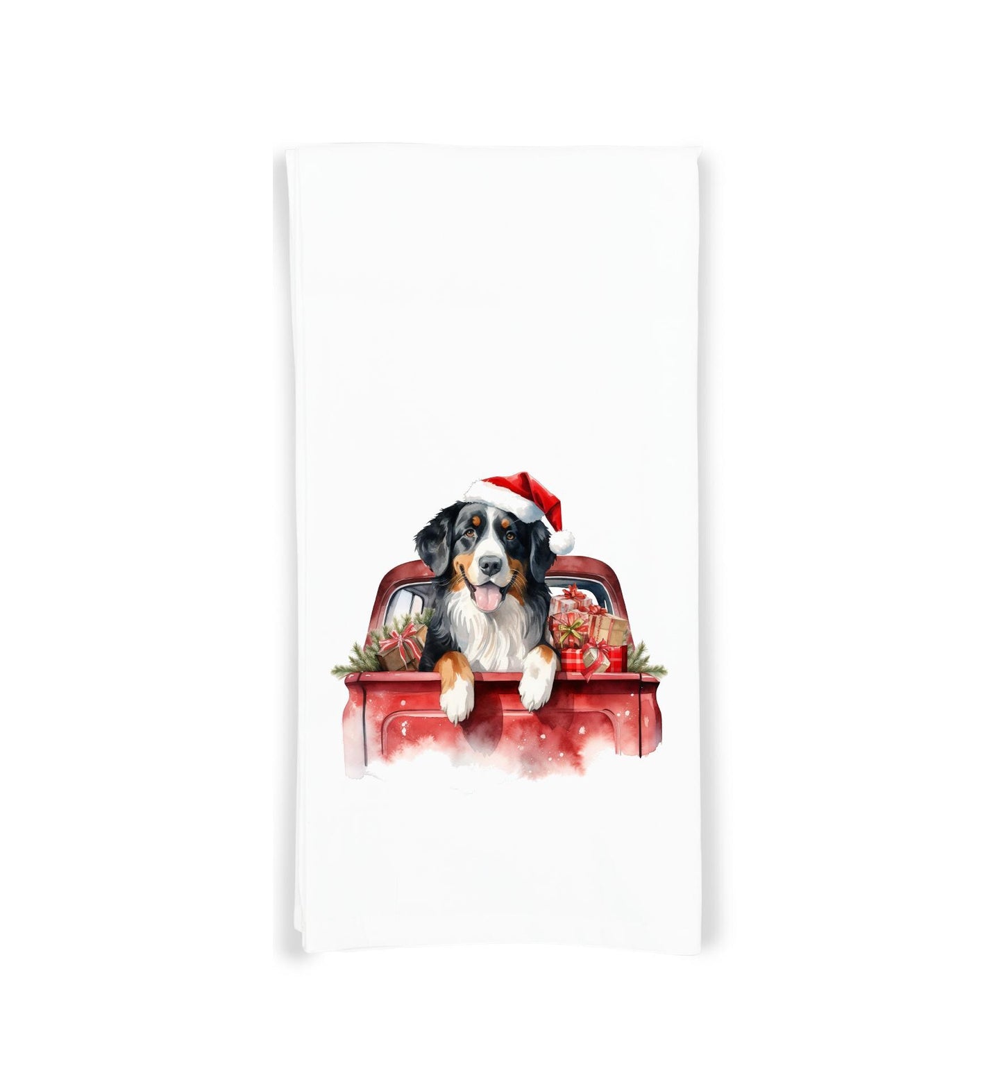 Bernese Mountain Dog Christmas Set of 2 Flour Sack Kitchen Towel Seasonal Holiday Birthday Christmas Gift for Berner Lovers