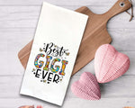 Best Gigi Ever Tea Towel Cute Colorful Hand Flour Sack Dish Towel Valentine's Birthday Mothers Day Gift Idea for Grandma Women