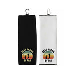 Best Papaw By Par Tri-fold Golf Towel with Clip 100% Microfiber Waffle Weave Black White Gift Idea for Golfer Men Grandpa Dad