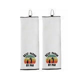 Best Papaw By Par Tri-fold Golf Towel with Clip 100% Microfiber Waffle Weave Black White Gift Idea for Golfer Men Grandpa Dad