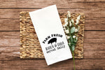 Farm Fresh Eggs & Bacon Served Daily Flour Sack Tea Hand Towel Kitchen Decor Farmhouse Housewarming Birthday Christmas Gift for Men Women
