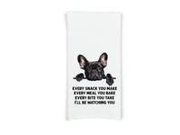 Black French Bulldog Every Snack You Make Every Meal Flour Sack Kitchen Towel Funny Peeking Frenchie Hostess Birthday Christmas Gift