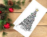 Reindeer Names Christmas Tree Red Hand Towel Flour Sack Kitchen Holiday Home Decor Decorations for Men Women