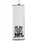 Are You Looking at My Putt? Tri-fold Golf Towel with Clip 100% Microfiber Waffle Weave Black White Gift Idea for Golfer Men Women