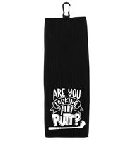 Are You Looking at My Putt? Tri-fold Golf Towel with Clip 100% Microfiber Waffle Weave Black White Gift Idea for Golfer Men Women