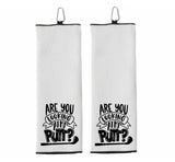 Are You Looking at My Putt? Tri-fold Golf Towel with Clip 100% Microfiber Waffle Weave Black White Gift Idea for Golfer Men Women