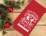 Baked Fresh Daily Gingerbread Bakery Christmas Red and White Hand Towel Flour Sack Kitchen Holiday Home Decor for Men Women