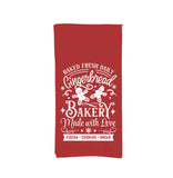 Baked Fresh Daily Gingerbread Bakery Christmas Red and White Hand Towel Flour Sack Kitchen Holiday Home Decor for Men Women