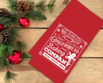 Mrs. Claus and Co Gingerbread Baking Company Christmas Red and White Hand Towel Flour Sack Kitchen Holiday Home Decor for Men Women