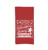 Mrs. Claus and Co Gingerbread Baking Company Christmas Red and White Hand Towel Flour Sack Kitchen Holiday Home Decor for Men Women