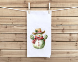 Set of 2 Christmas Cactus Cowboy Snowman Flour Sack Kitchen Towels Country Western Desert Holiday Home Decor Party Decorations